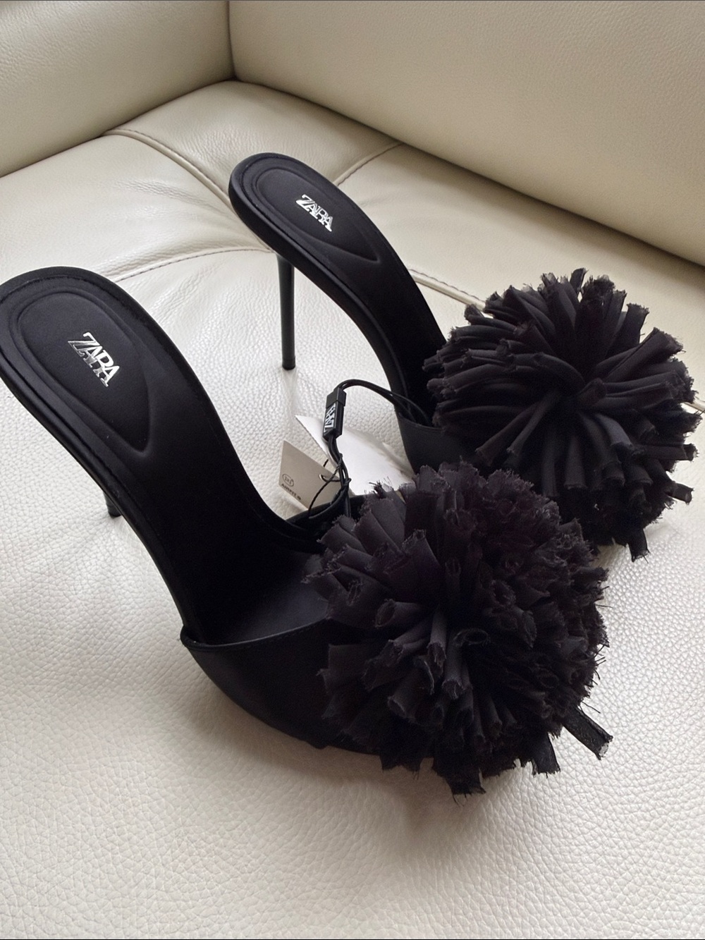 Zara Pom-Pom Stiletto Heels